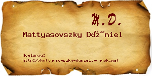 Mattyasovszky Dániel névjegykártya